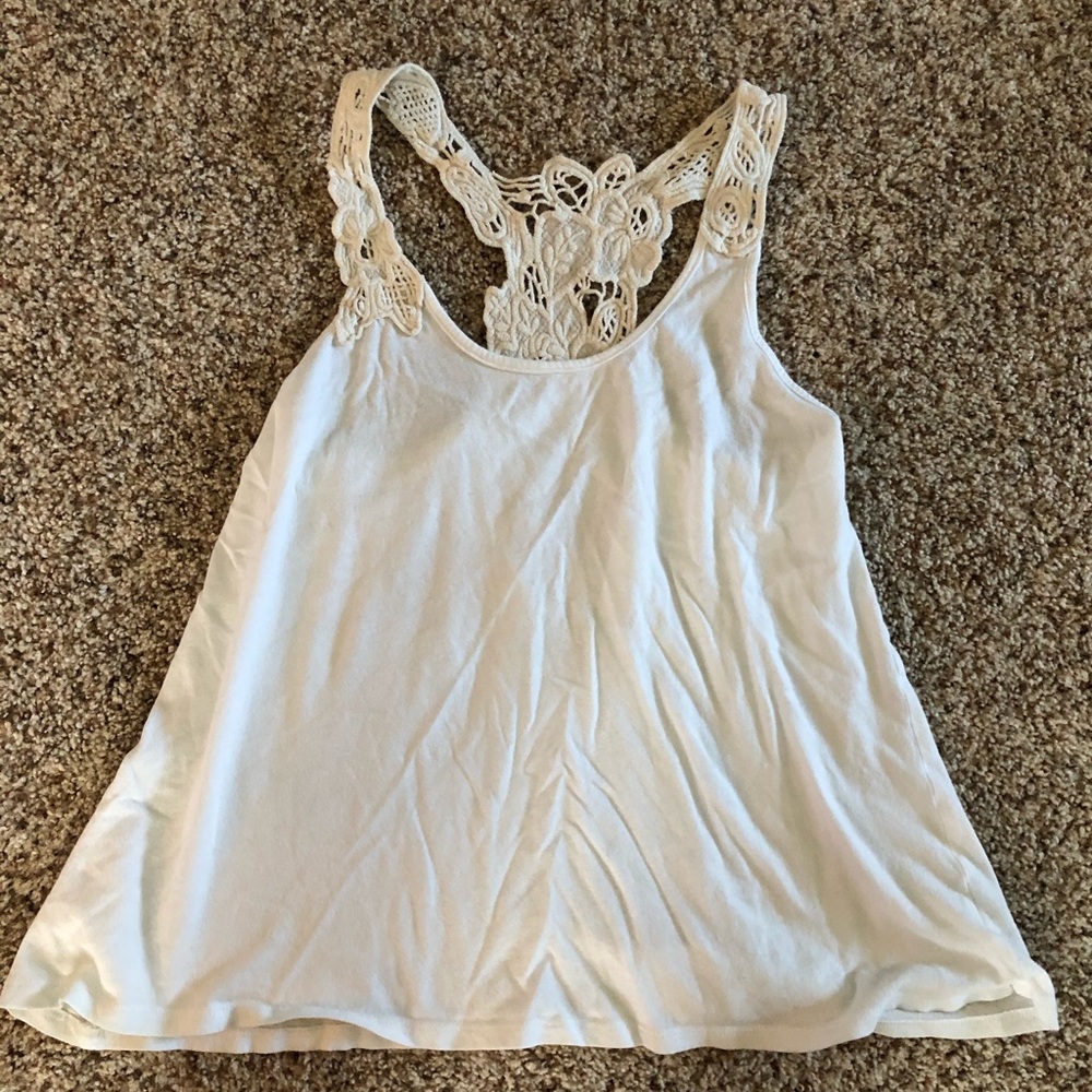 White laced tank top
